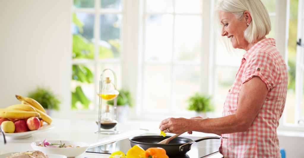 multigenerational family cooking in kitchen